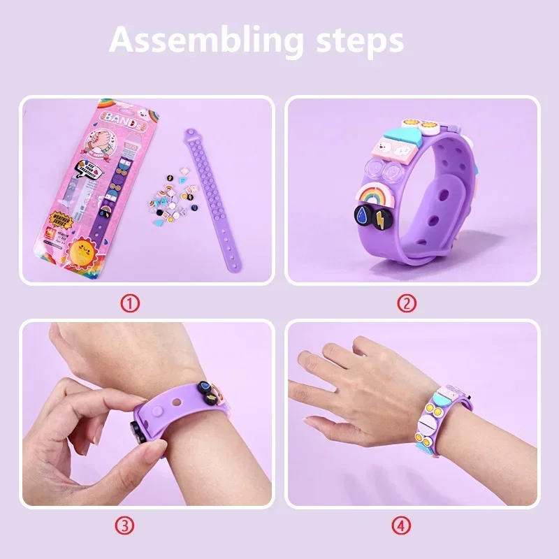 29Pcs Kids Building Blocks Silicone Bracelet Dots DIY Creative Craft Friendship Bracelet Making Kit for Kids Birthday Gift