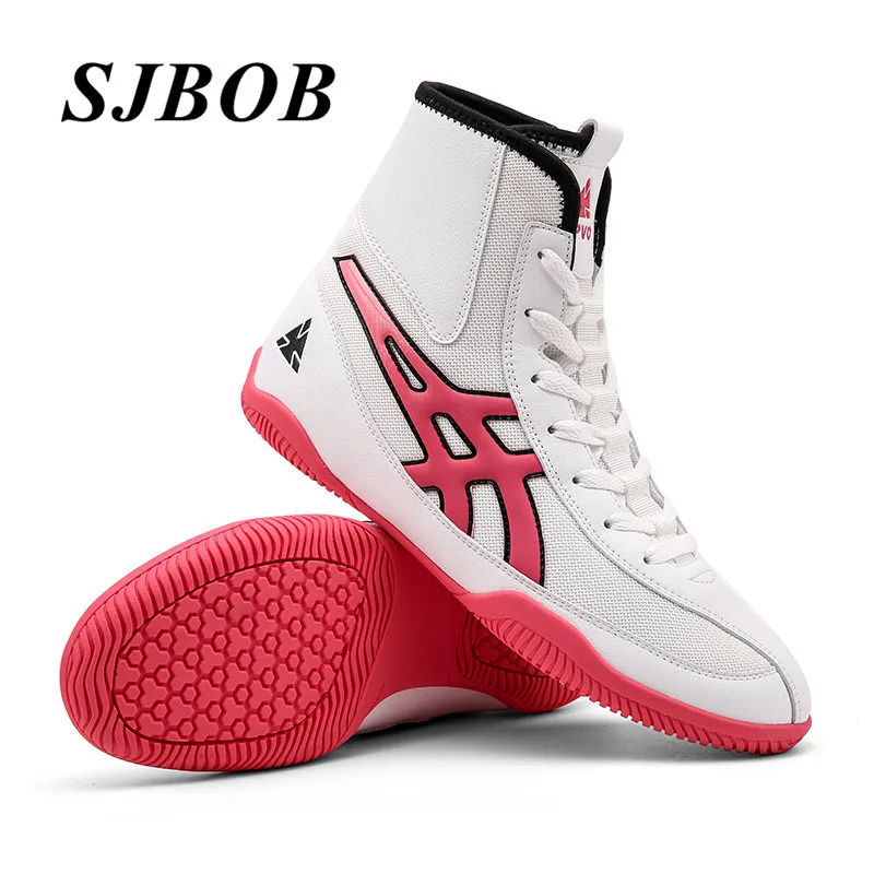 Professional Pink Women Wrestling Shoes High Top Breathable Mens Boxing Sneakers Comfy Wrestle Male Training Boots Tenis Hombres