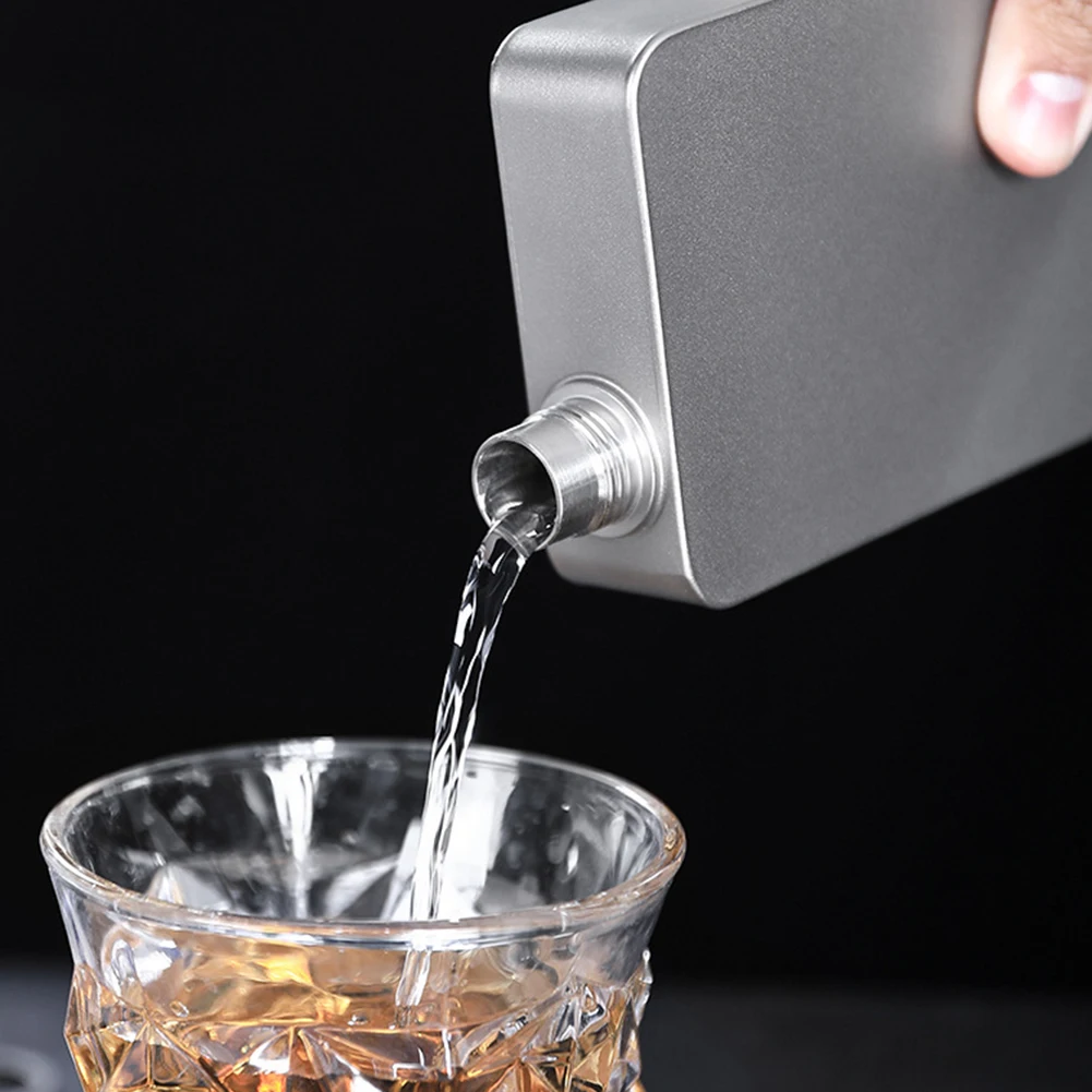 

Pure Ti Square Flask 400ml 13.5oz Uncoated Rust Resistant for Travel Hiking Camping Whiskey Spirits Water Carry Use