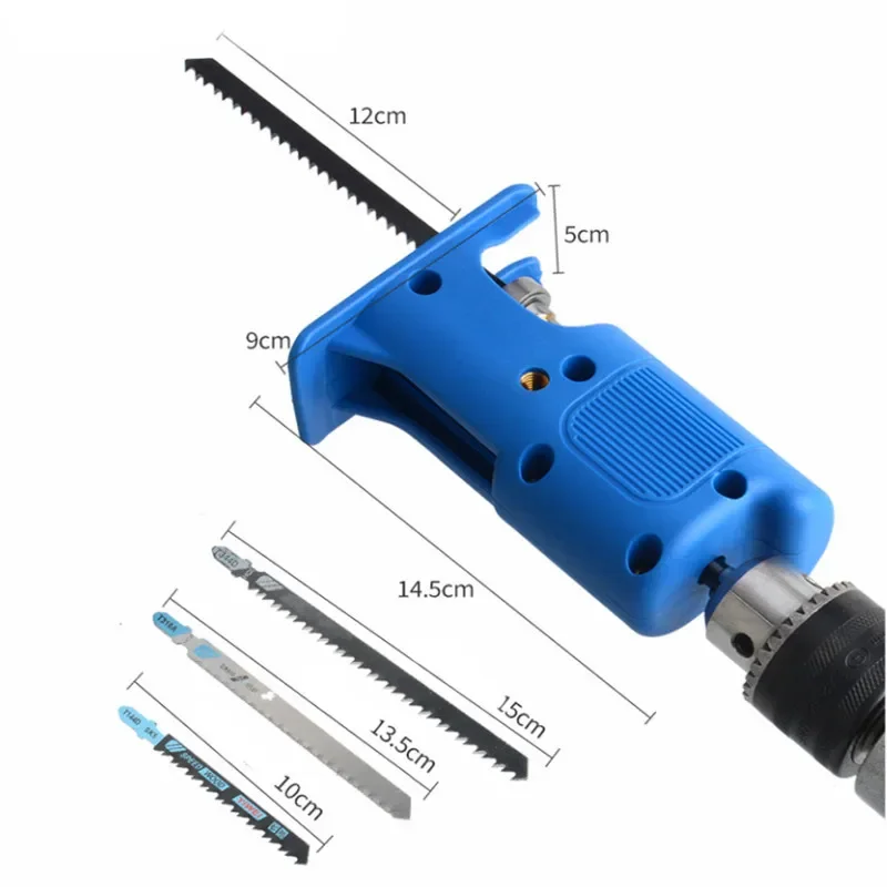 Portable Reciprocating Saw Adapter  Drill Modified  JigSaw Power Tool Wood Cutter Machine Attachment with Blades Disco chao