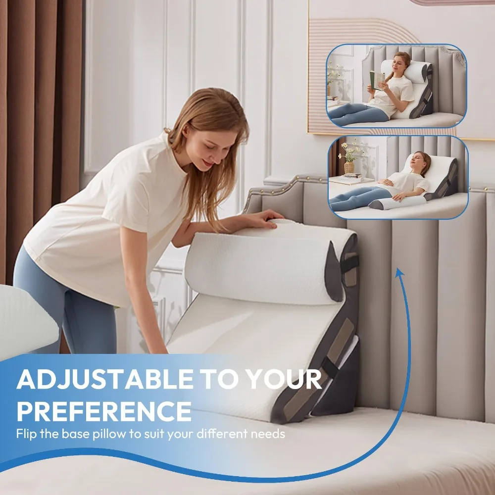 

3Pcs/set Wedge Pillow for Sleeping Adjustable Folding Triangle Pillow for Snoring and After Surgery Back Pain Relief Acid Reflux