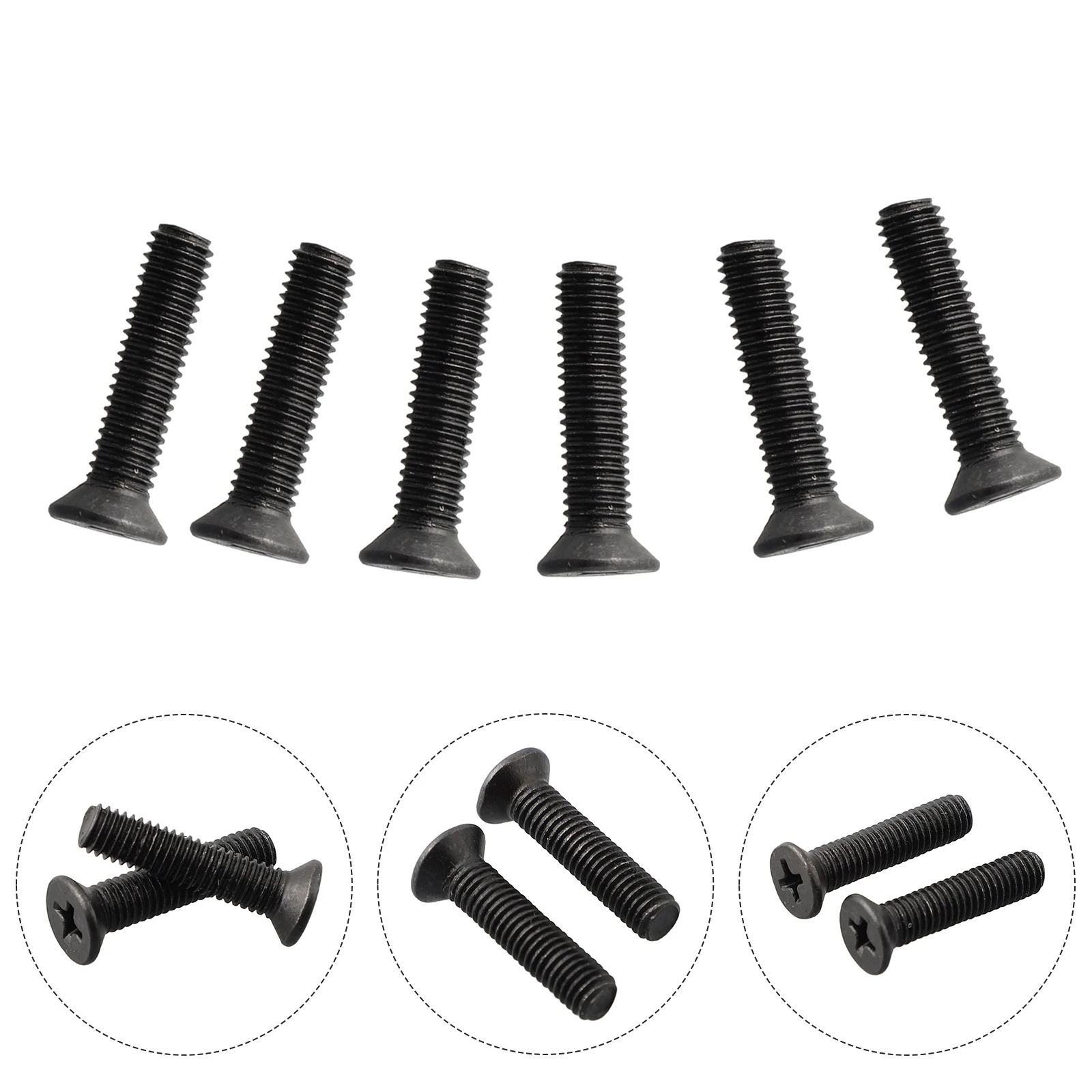 

6Pcs Fixing Screw M5 20mm M6 22mm Left Hand Thread For 1/2''UNF 3/8''UNF Drill Chuck Shank Flat Countersunk Bolt Screws