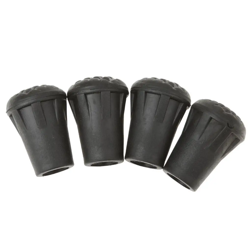 Durable Rubber Hiking Pole Tip Sleeve Anti-slip Cap Replacement for Multifunction Trekking Stick Gear