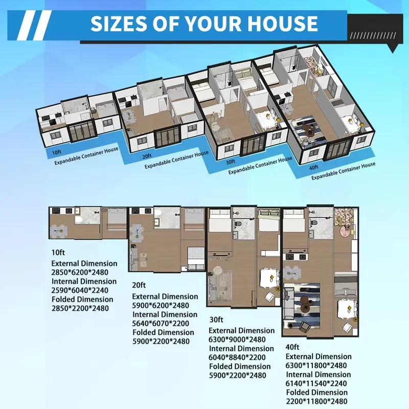 Expandable Double Wing Modern Design Breathable Container House Overseas Export Prefab Folding House China