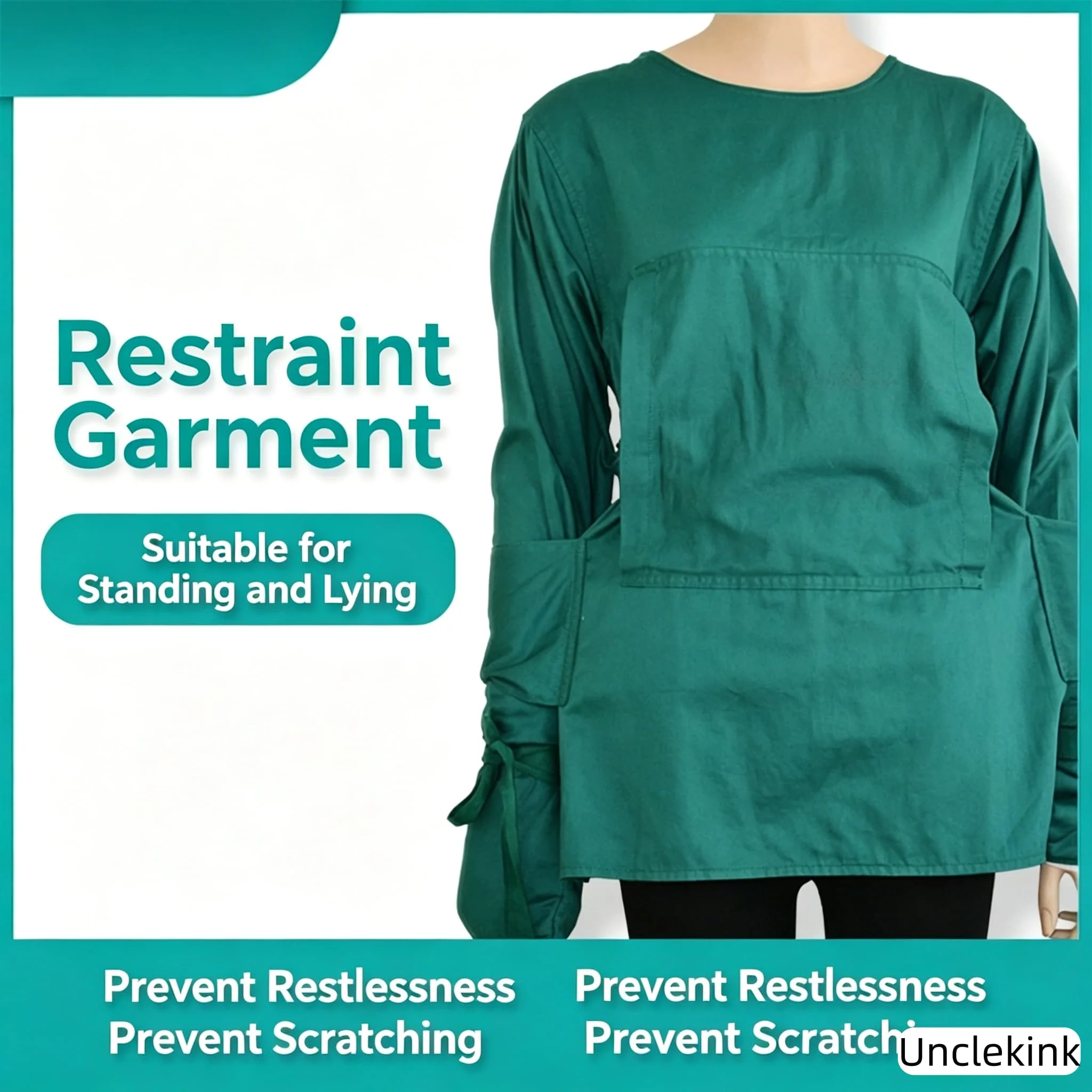 Medical Safety Jacket for Patients Torso Restraints Mental Anti-Scratch Protective Restraint Suit for Agitated Elderly