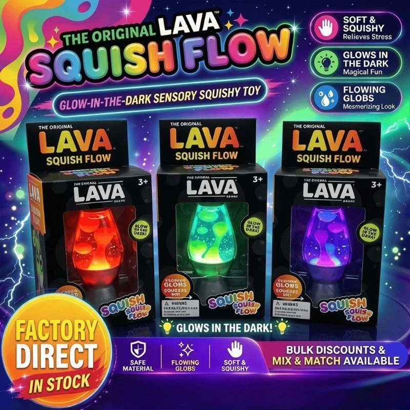 Needoh LAVA Glow in Dark Lava Lamp Squishy Flowing Squeeze Ball Stress Relief Fidget Sensory Toy