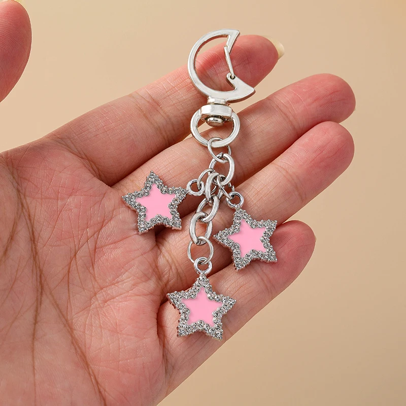 Aihua Y2K Schlüsselanhänger Kristall Stern Schlüsselanhänger für Frauen Männer Freundschaft Geschenk Handtasche Dekoration handgemachten Schmuck – Detail 5