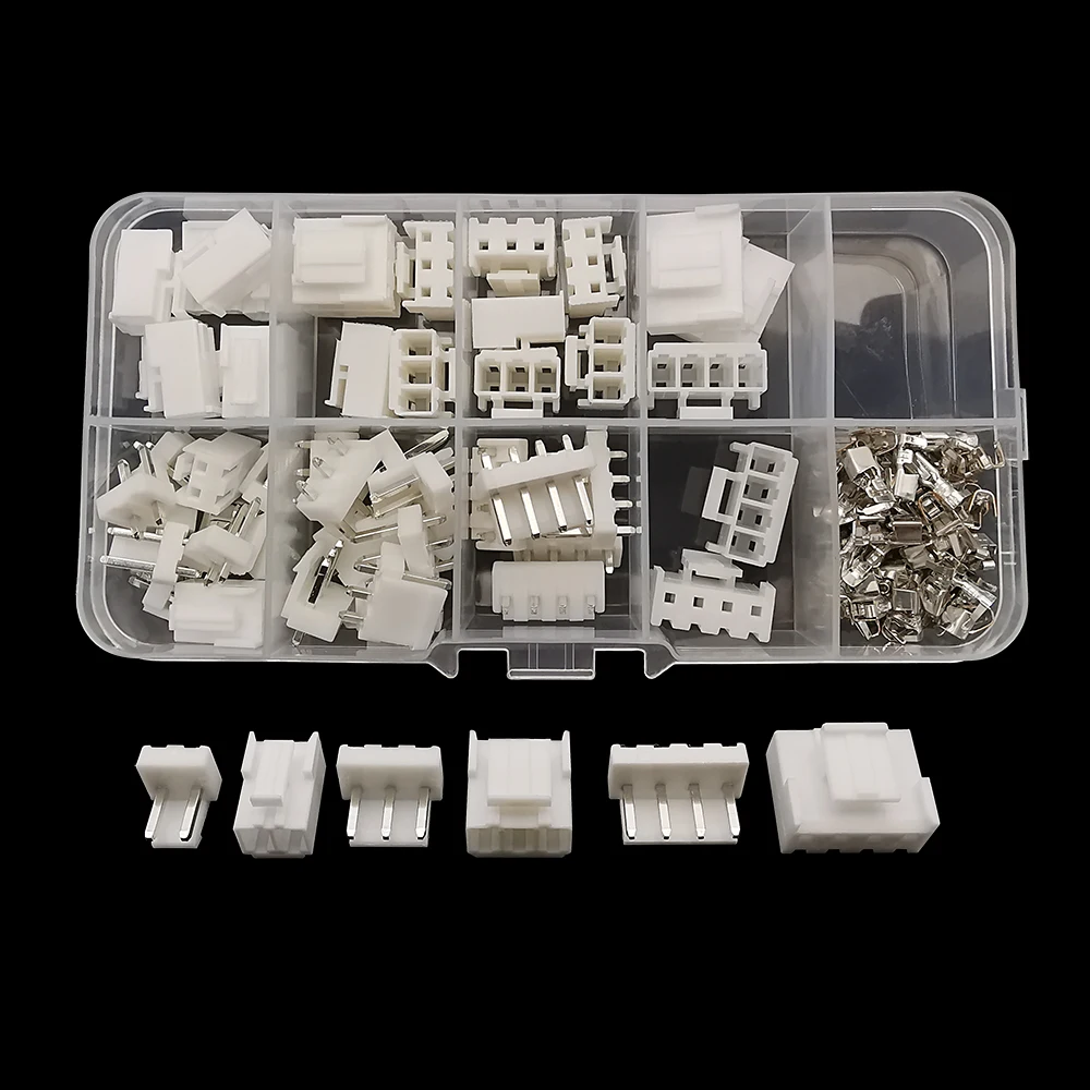 120Pcs/Box JST VH 3.96mm Pitch 2P 3P 4Pin Plastic Shell Male Plug Female Socket Housing Pin Header Terminals Wire Connector