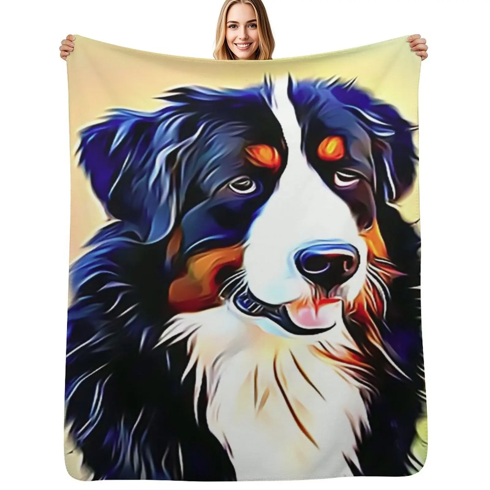 

The Bernese Mountain Dog Throw Blanket Warm Napping Blanket for Office Couch Bed