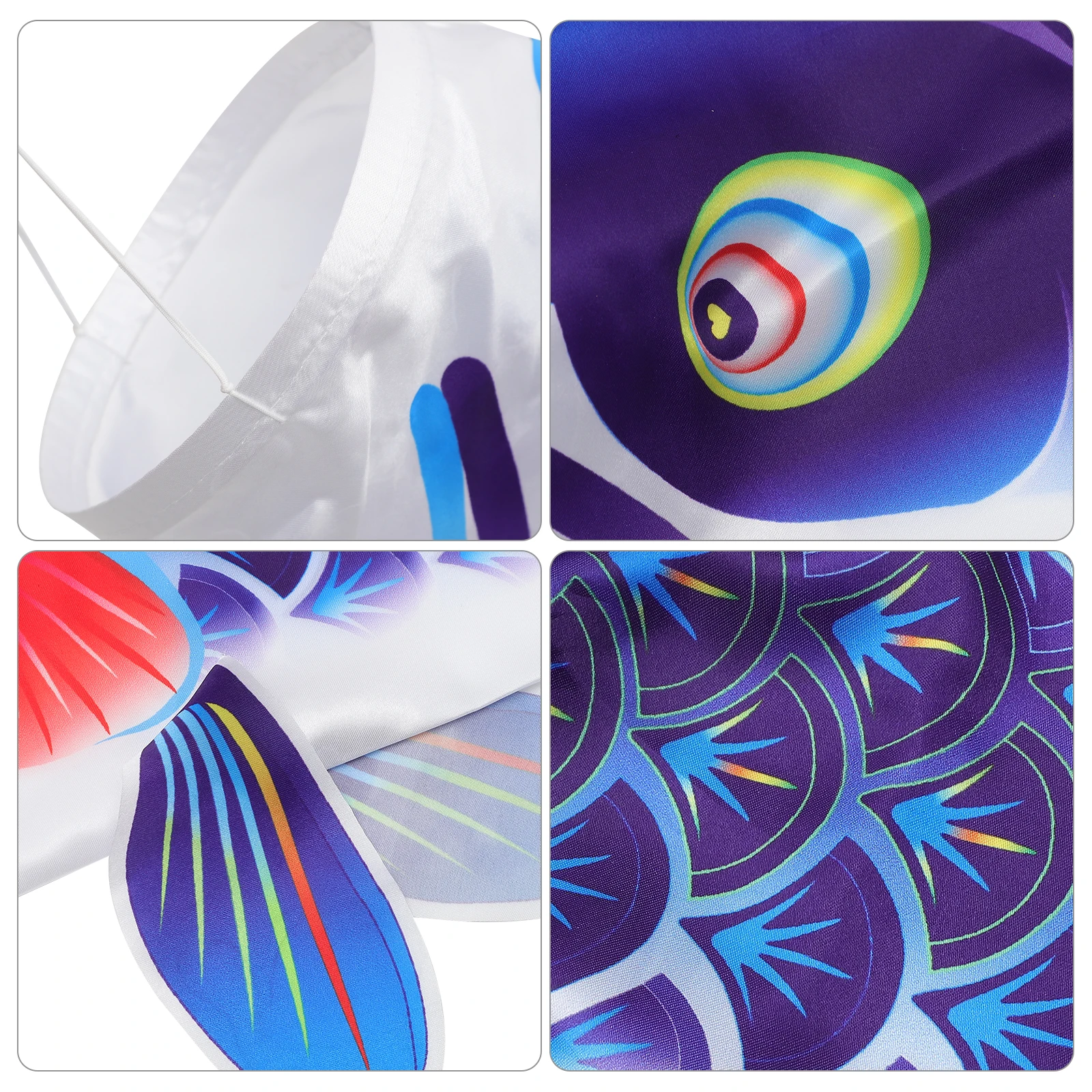 

Blue Creative Carp Shape Flag Satin Material Party Decor Durable Outdoor Japanese Style Carp Banner Home Wall Window Decoration