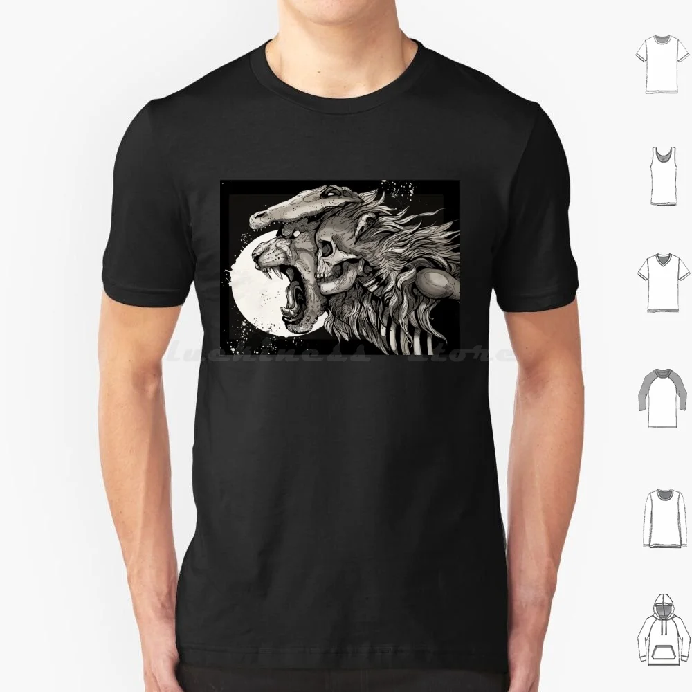 The Demon Boy Colour T Shirt Cotton Men Women DIY Print Skull Lion Skeleton Crocodile Crow Black And White Wolfskulljack Dark