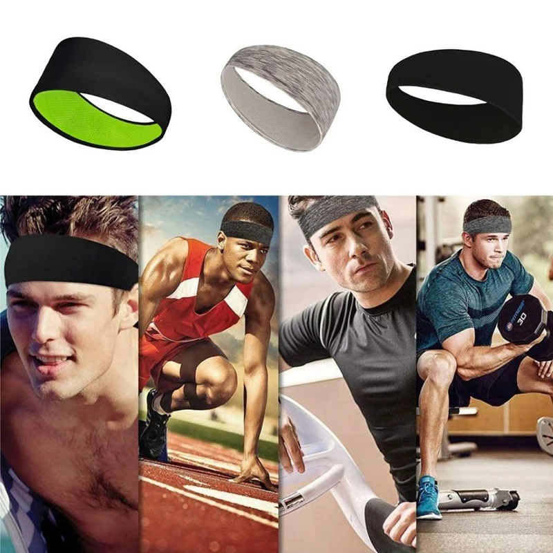 Sweatband For Men Women Elastic Sport Hairbands Head Band Yoga Headbands Headwear Headwrap Sports Workout Hair Accessories