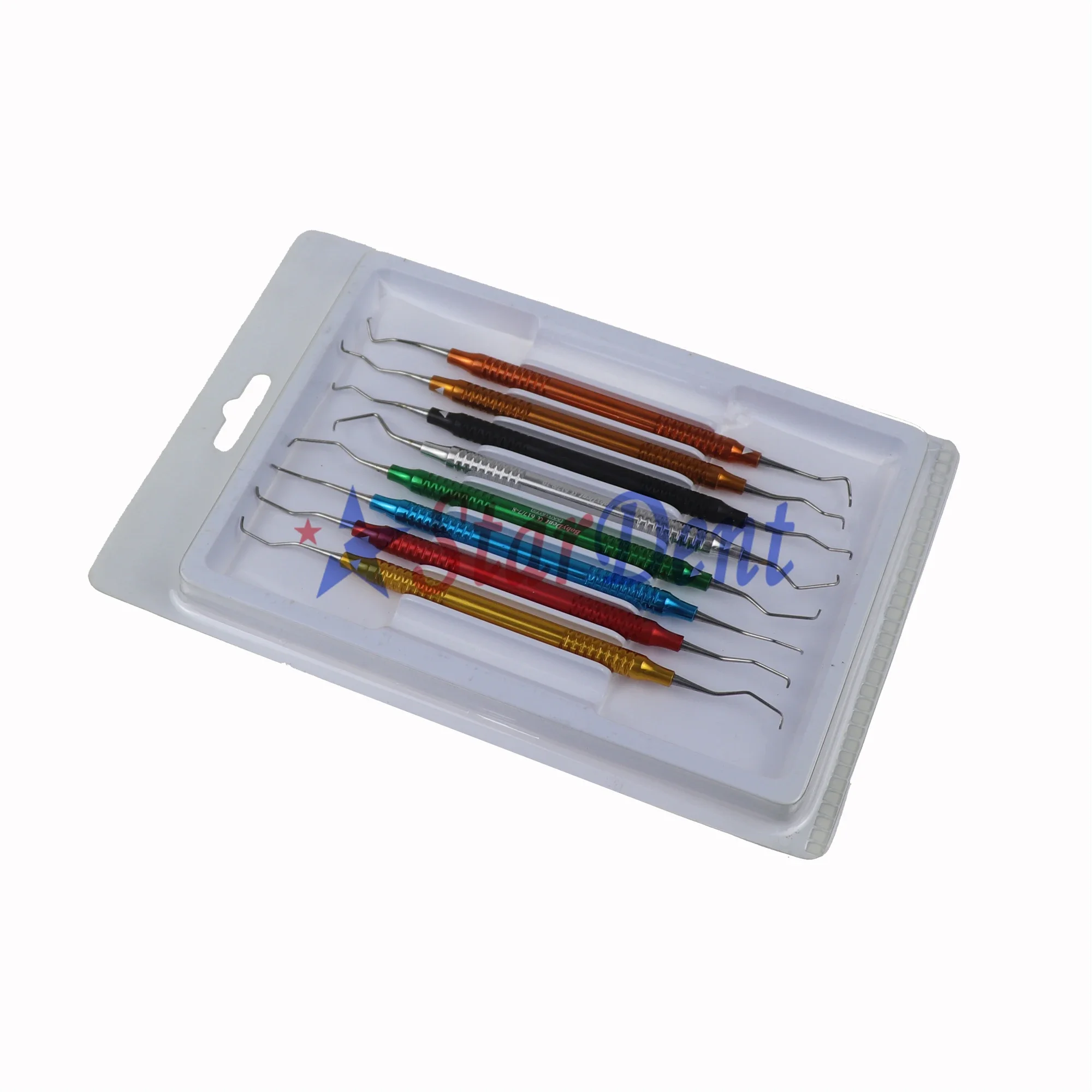 Color Coateds Anteriors Posteriors Root Scalers Periodontals Graceys Curettes Handles set Dentals Instruments