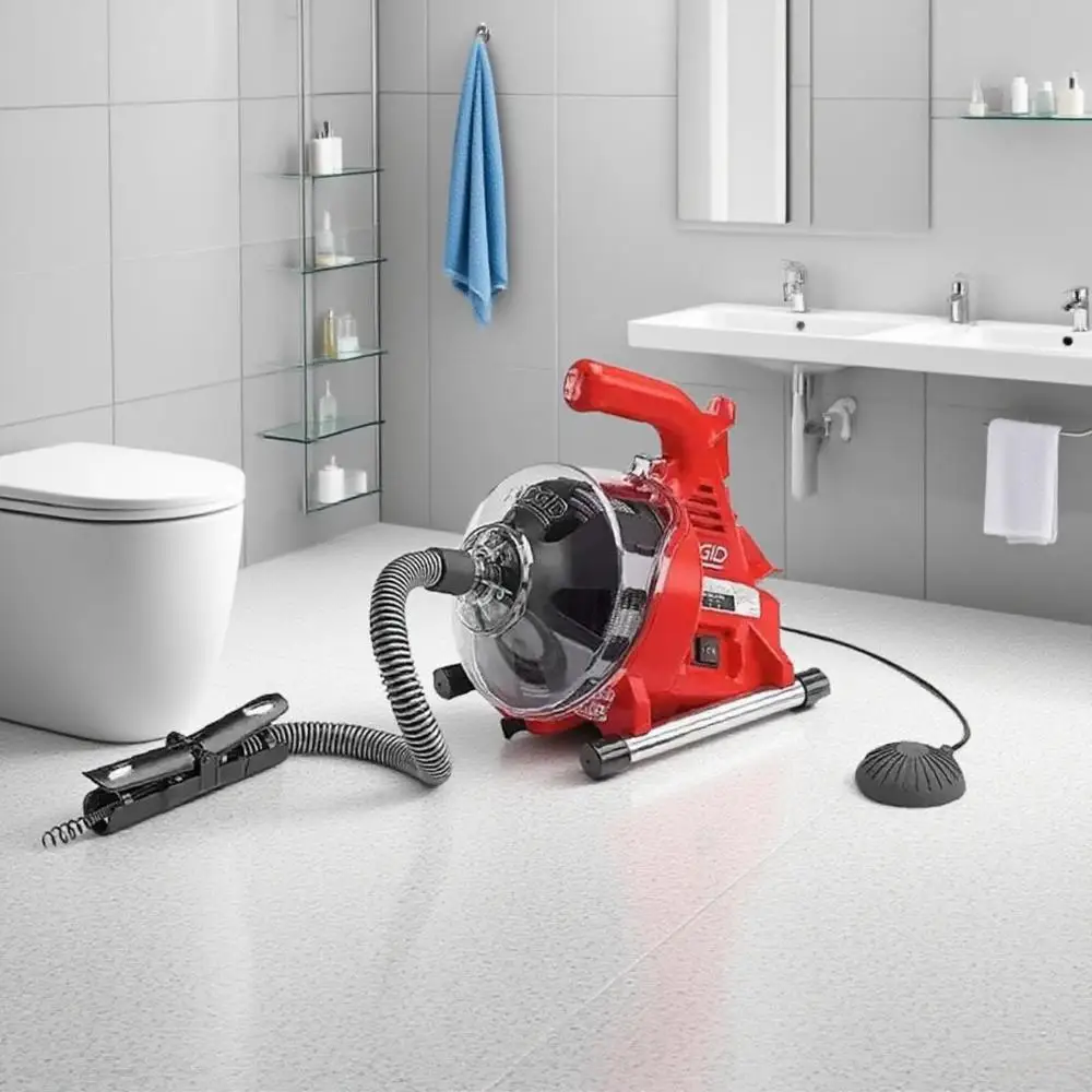 Electric Pipe Cleaning Machine 120W 220V Electric Drain Cleaning Machine Household Cleaning Tool for Bathroom and Kitchen Pipes