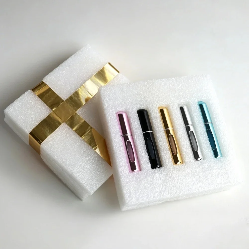 5ml Bottom Refillable Perfume Atomizer Aluminum Portable Spray Bottle Travel Mini Empty Fragrance Dispenser Cosmetic Sample Vial