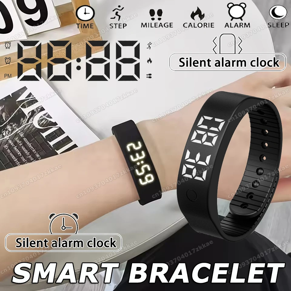

2026 New LED Digital Smart Wristbands Waterproof Smart Clock Smartband With Running Pedometer Sleep Monitoring Smart Band ‎HW12