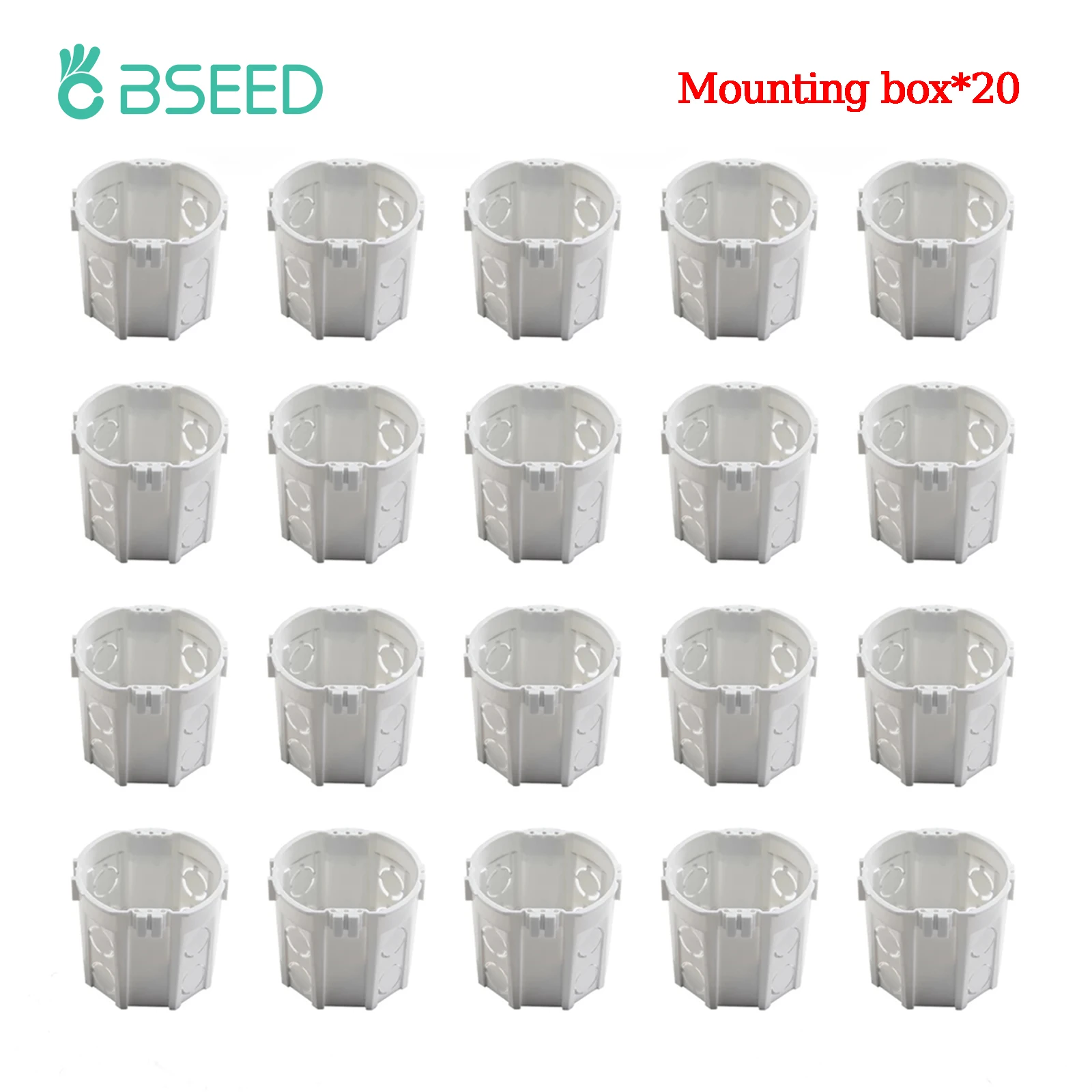 BSEED EU Standard Mounting Box Internal Junction box 86*86 Wall Switch Socket Wiring Cassette Plastic White