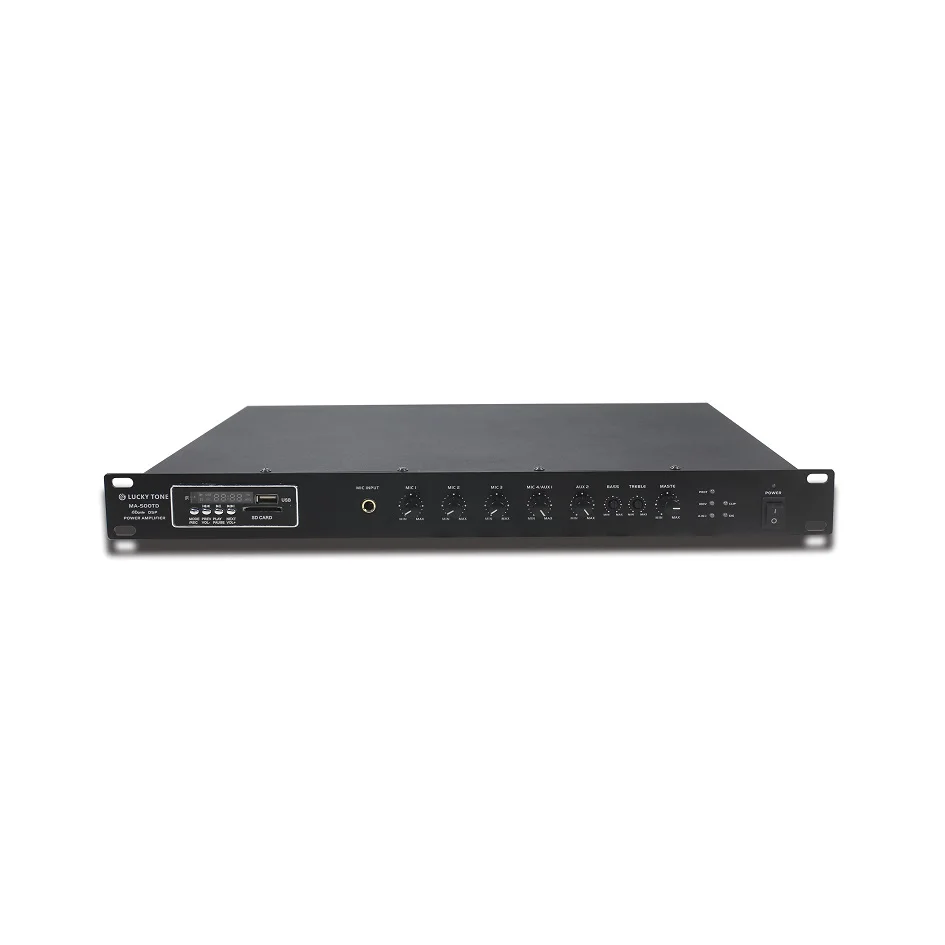 

Class D Mixer Power Amplifier With Built-in USB/SD/AUX/Tuner/Blue Tooth And Optional DSP / Dante Network