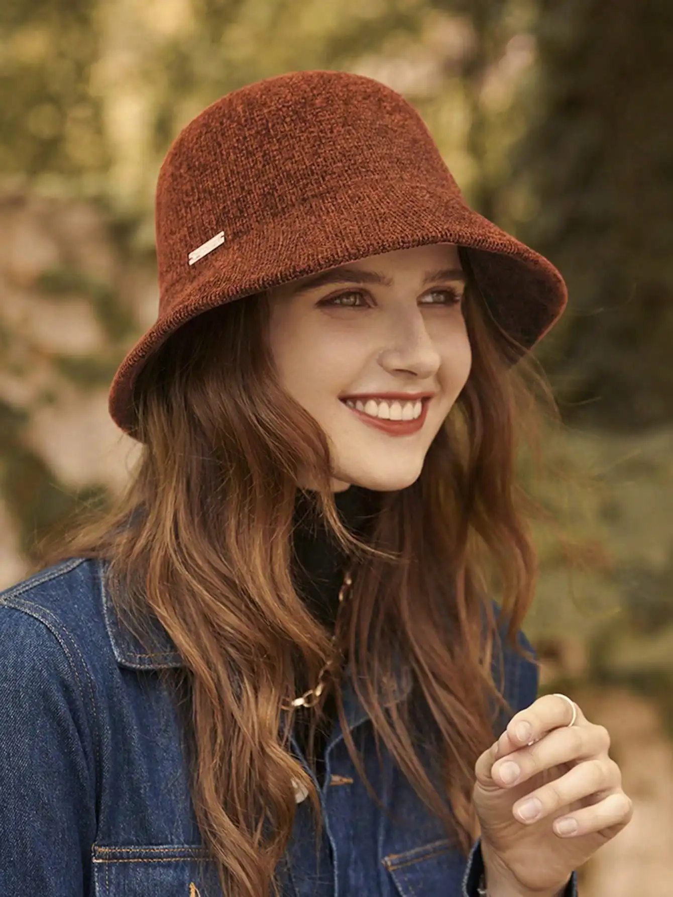 1pc Women Knitted Bucket Hat, Small Head Size, Autumn/Winter Winter Outfits