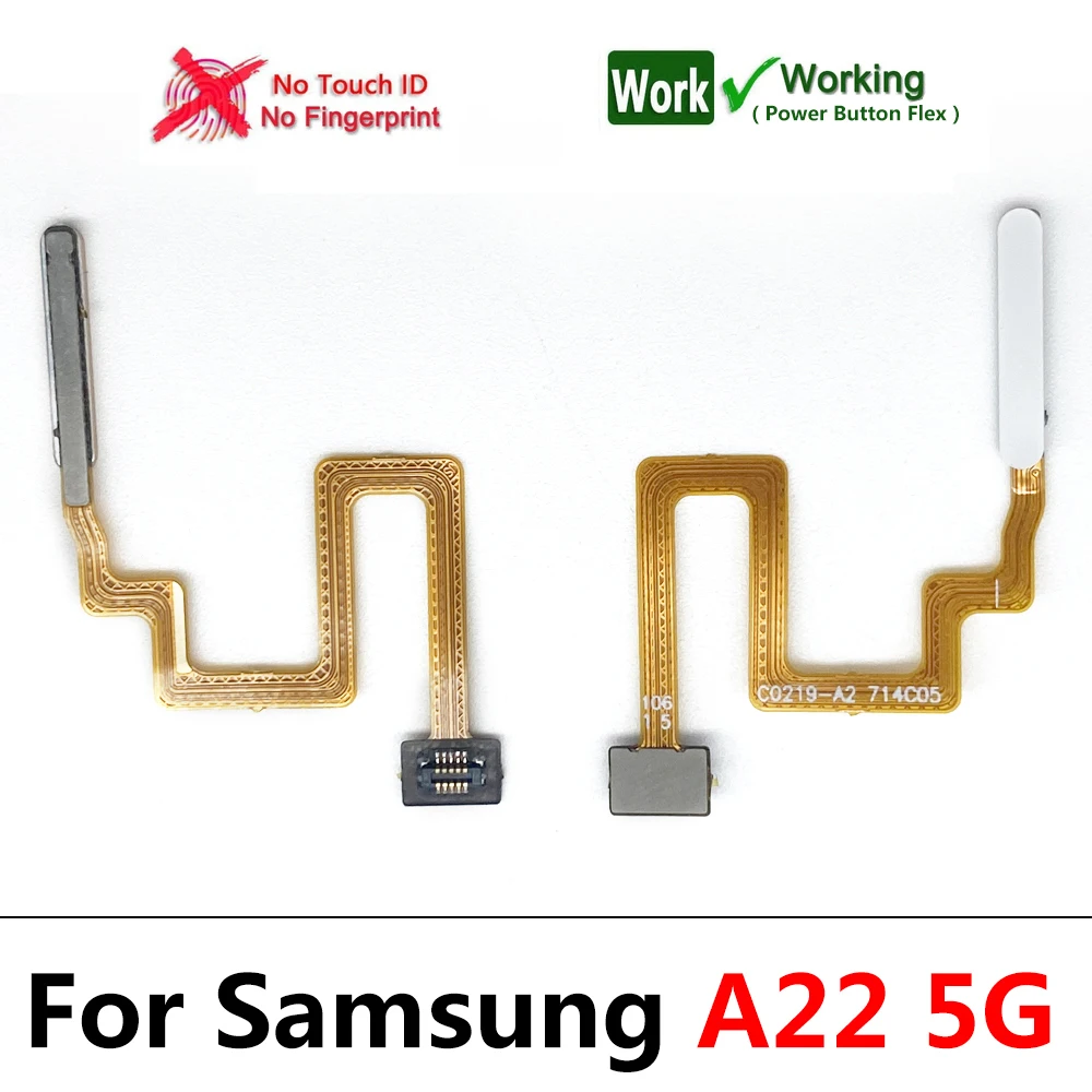 NEW Tested For Samsung A22 4G 5G Power Home Button Menu Return Key Flex Cable NO Touch ID Fingerprint Recognition Sensor