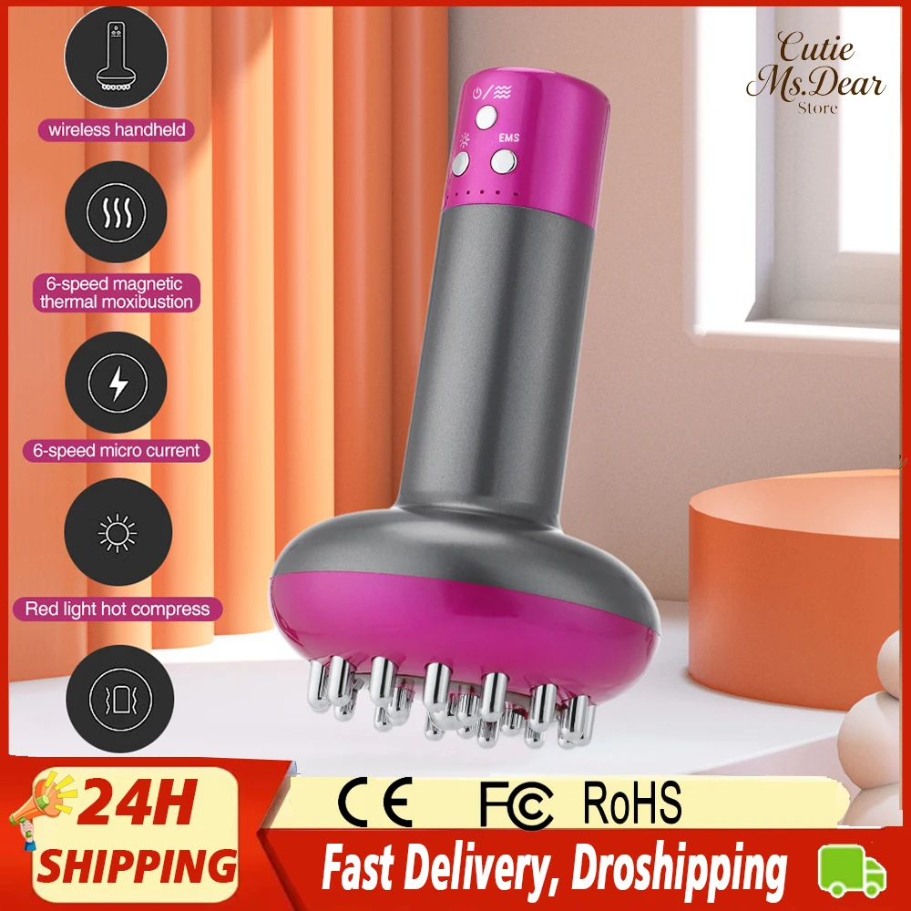 

Интеллектуальный электрический беспроводной массажер Гуаша EMS микротоковый вибрационный красный свет косметический аппарат для всего тела перезаряжаемый