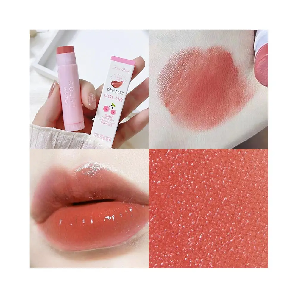 Bálsamo labial tintado que combina con todo, ingredientes naturales, lápiz labial, maquillaje voluminoso, maquillaje difuminado, hidratante labial Sm F1X8