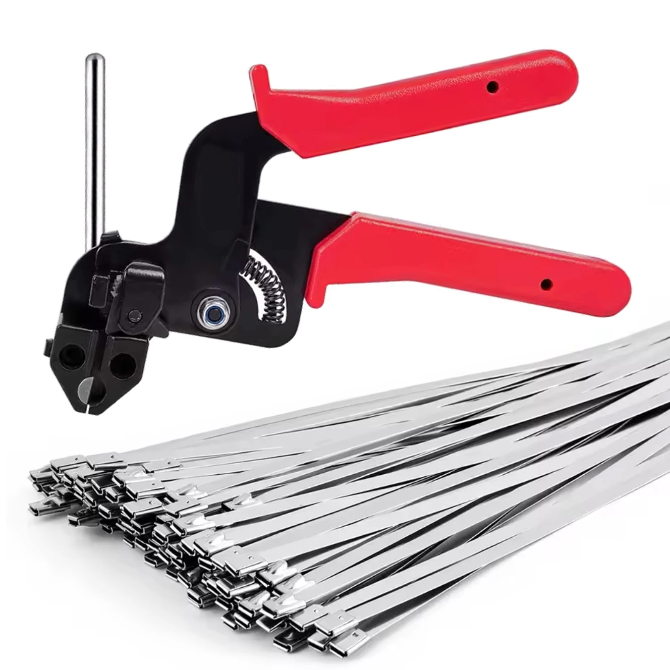Stainless Steel Cable Tie Pliers & Metal Cable Tie Set, Heavy-Duty Tool Kit for Tightening & Cutting Stainless Steel Cable Ties