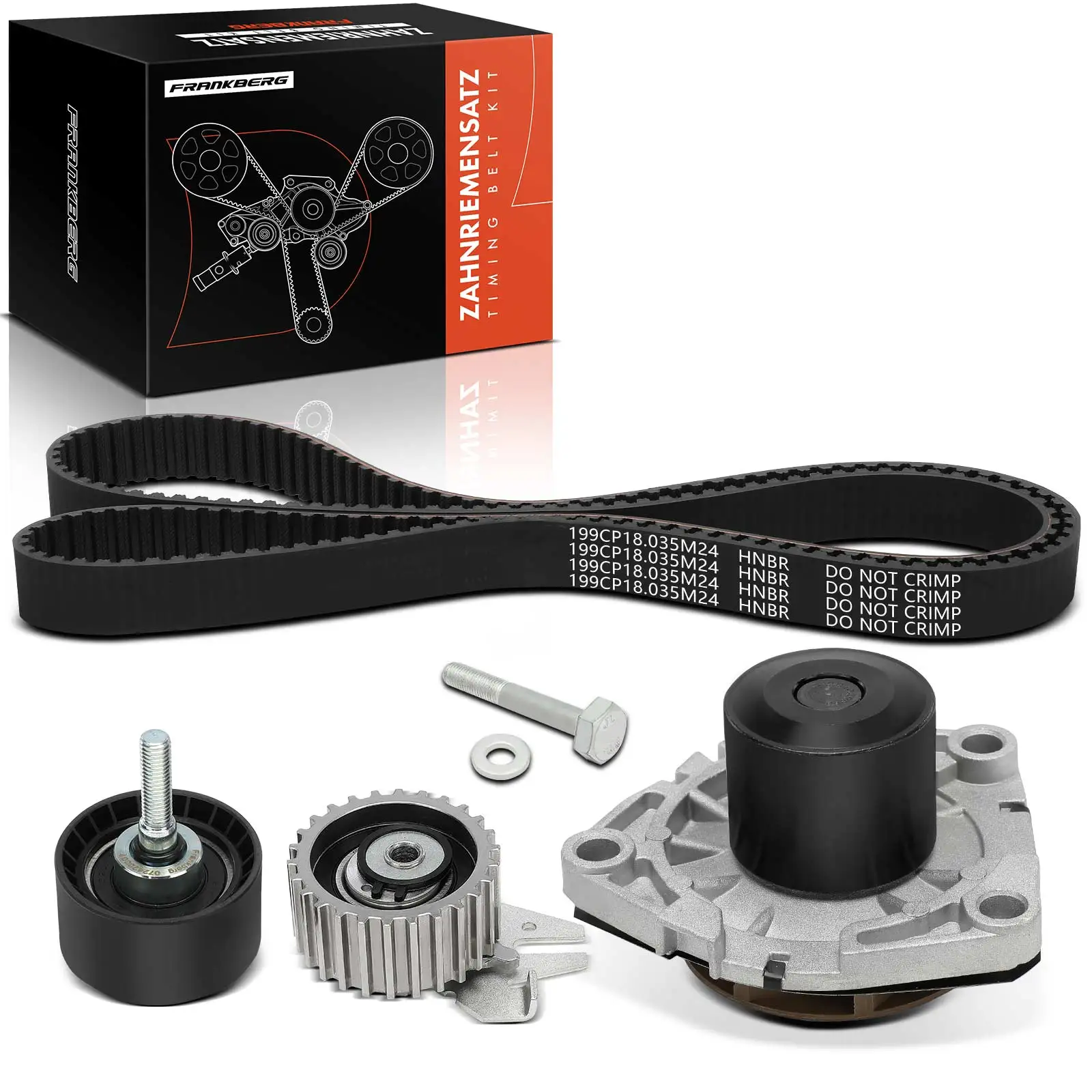 Frankberg 1x Distributieriemset waterpomp voor Alfa Romeo 156 Opel Astra H Insignia A KP35623XS-1 7883-13135