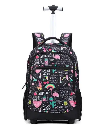 18 inch Wheeled backpack kids School bags On wheels Trolley backpack bag for teenagers Children School Rolling backpack for girl