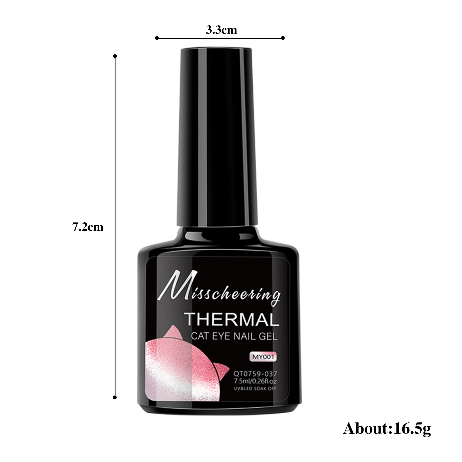 7,5 ml Thermal Glitter Cat Eye Magnetischer Gel-Nagellack Wintertemperatur 2 Farben wechselnd Soak Off UV LED Maniküre Nägel Gel