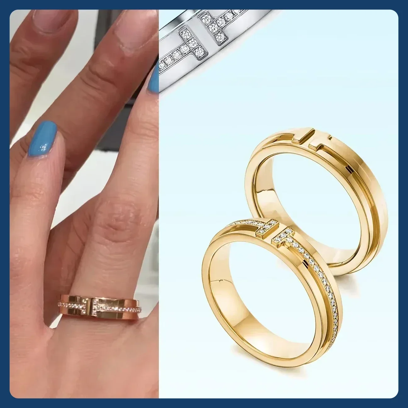 

Classic, high quality 18K gold and diamond wide ring in 925T sterling silver, designed around a diamond band