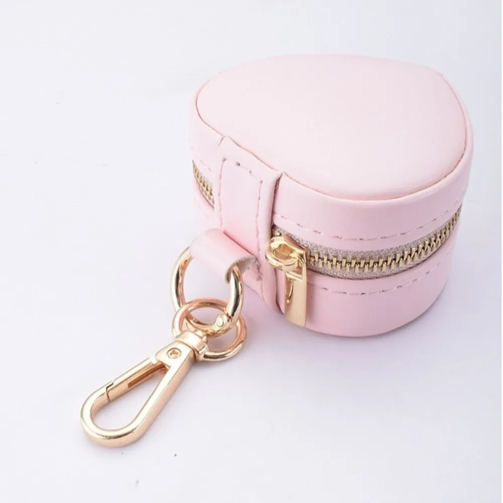 

Mini Jewelry Box Keychain Heart-shaped Jewelry Display Portable Ring Box Minimalist Earring Organizer Travel Bag Pendant Gifts
