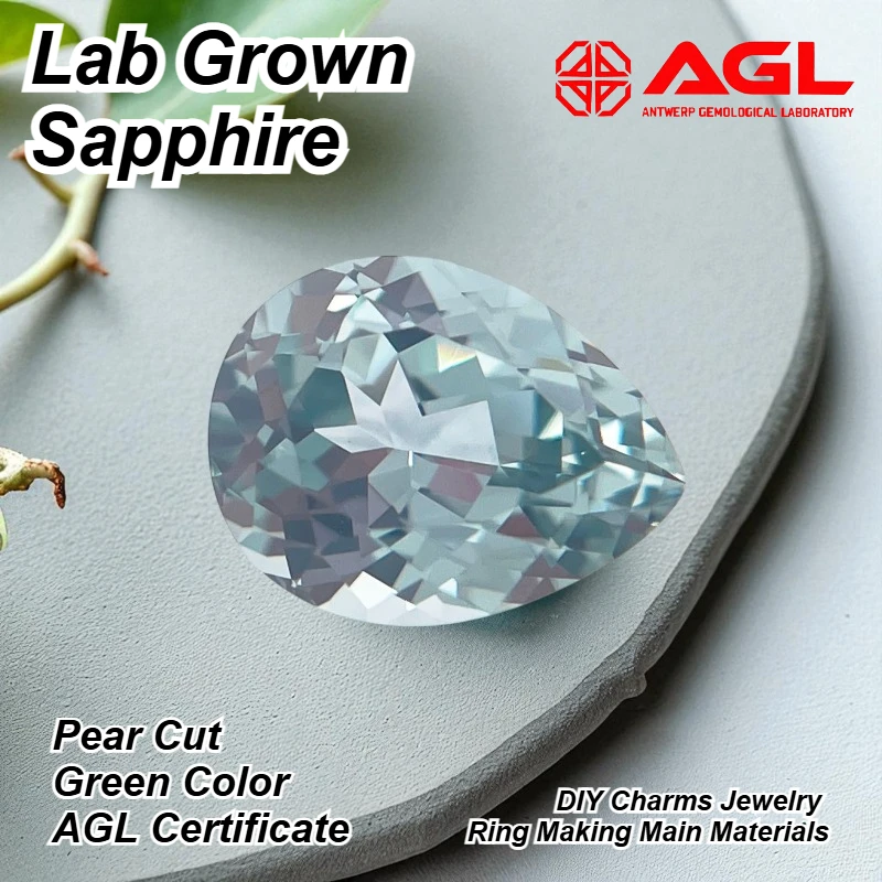 

Лидер продаж, выращенный в лаборатории сапфир, грушевидная огранка, зеленый цвет, сделай сам, подвески, изготовление ювелирных колец, основные материалы, сертификат на выбор