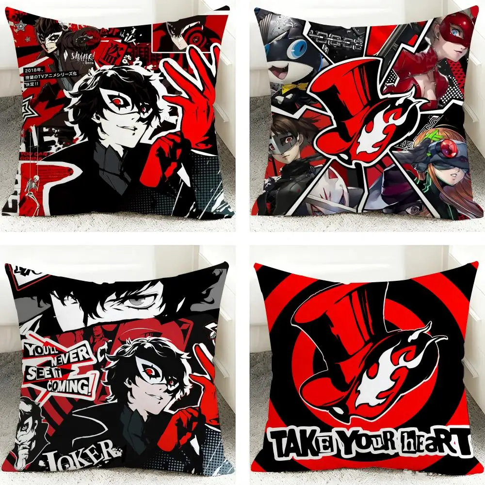 Japan P-Persona 3 Anime Cool Cushion Cover 40x40cm Square Decorative Sofa Cushion Cover Bedroom Living Room Home Decor Gift