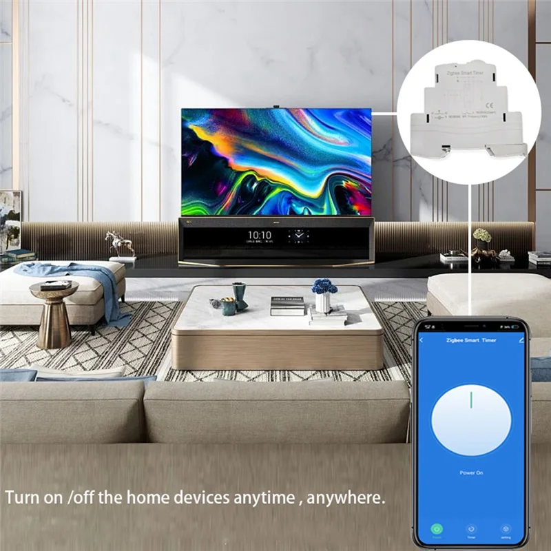 A45U 3X Tuya Smart Life Zigbee Circuit Breaker Din Rail 1P Single Pole Dry Contact Timer Relay App Remote Control Smart Timer