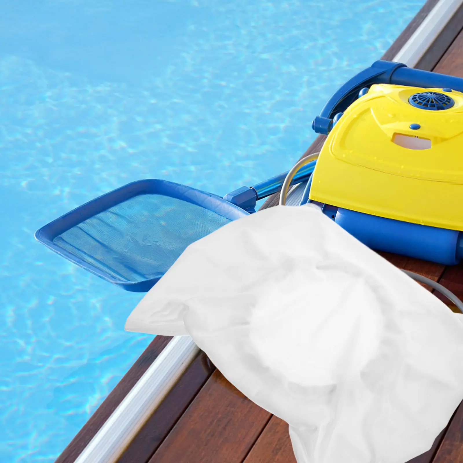 Polyester Fine Mesh Pool Filter Sock Reusable Pool Cleaner Filter Pouch Compatible with Aquabot 8111 8101 Spa Part Replacement