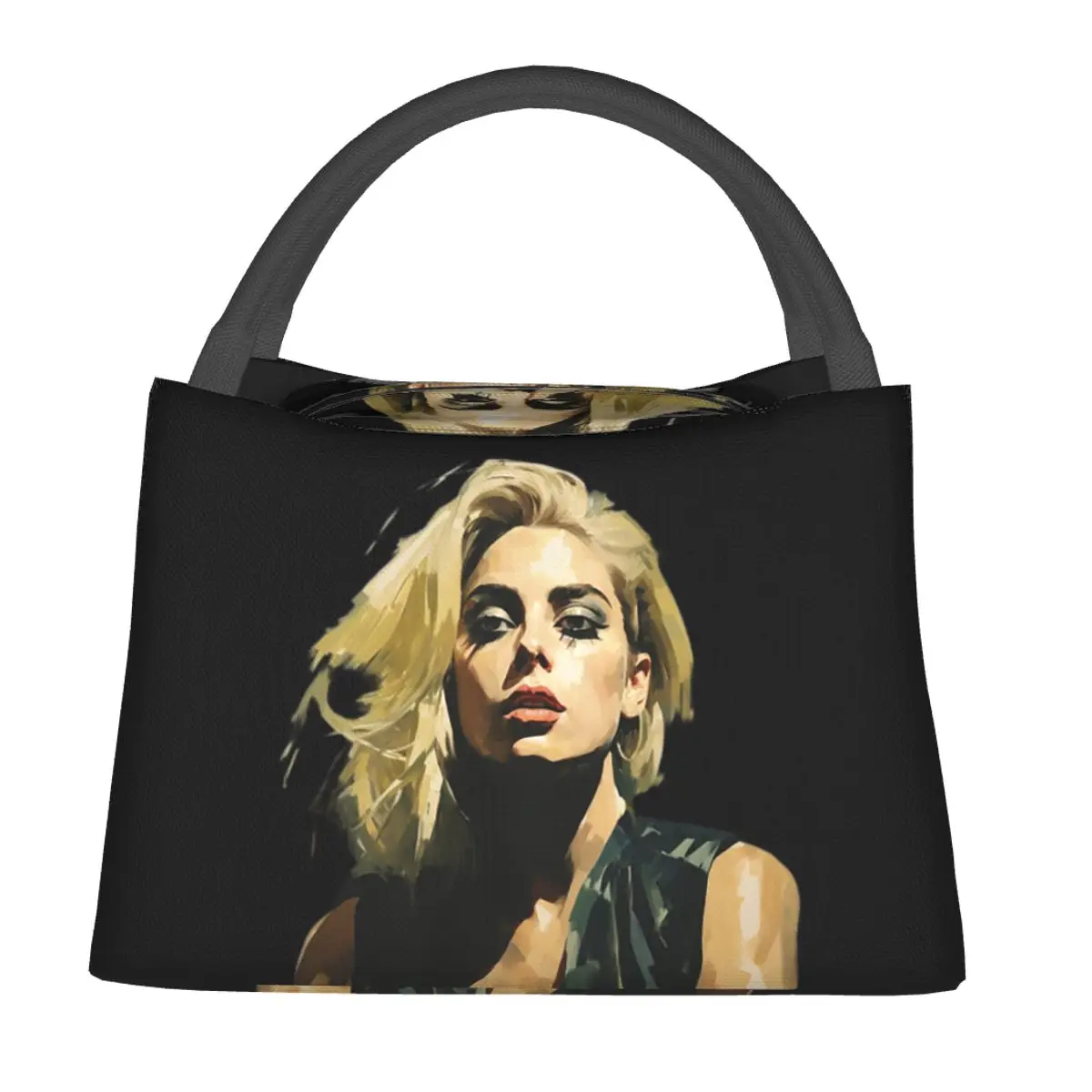 Singer Lady Gaga Lunch Bags Insulated Bento Box Portable Cooler Thermal Bag for Woman Kids Office