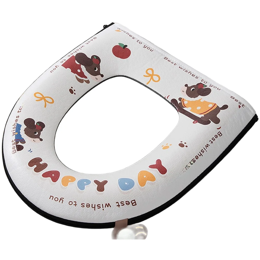 PU Waterproof Toilet Seat Cover with Aromatherapy Scent Inserts and Secure Zipper Fit for Standard Toilet Seats