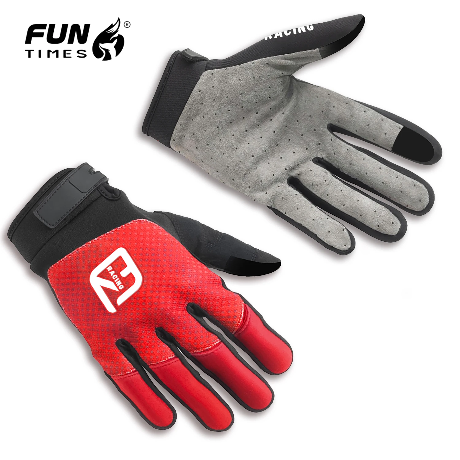 

New black and red motorcycle long finger riding gloves