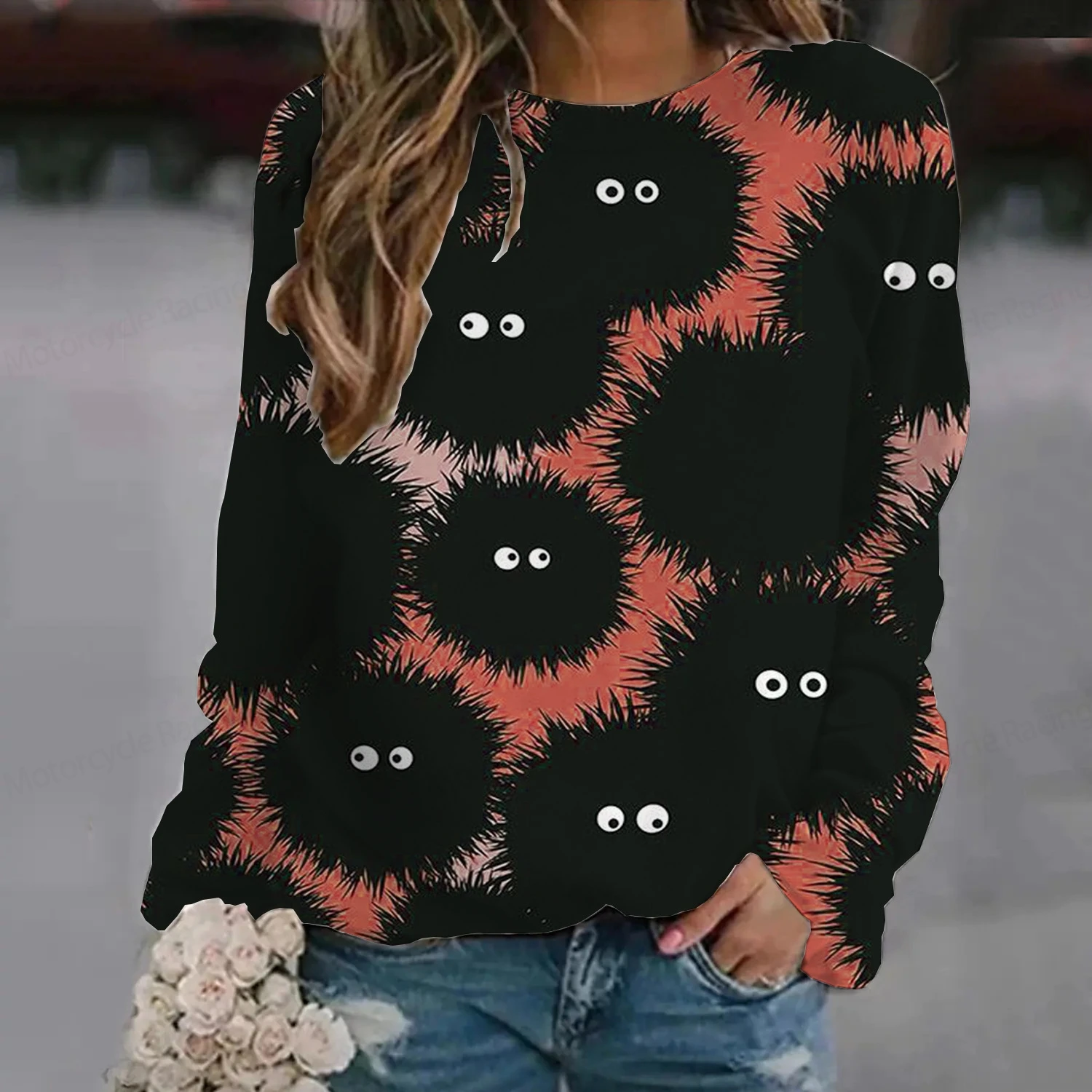 Halloween Pumpkin 3d Print Hoodie Women Fashion O-neck Graphic Hoodies Sweatshirt Cute Cat Sweats Animal Coat Girl Clothes
