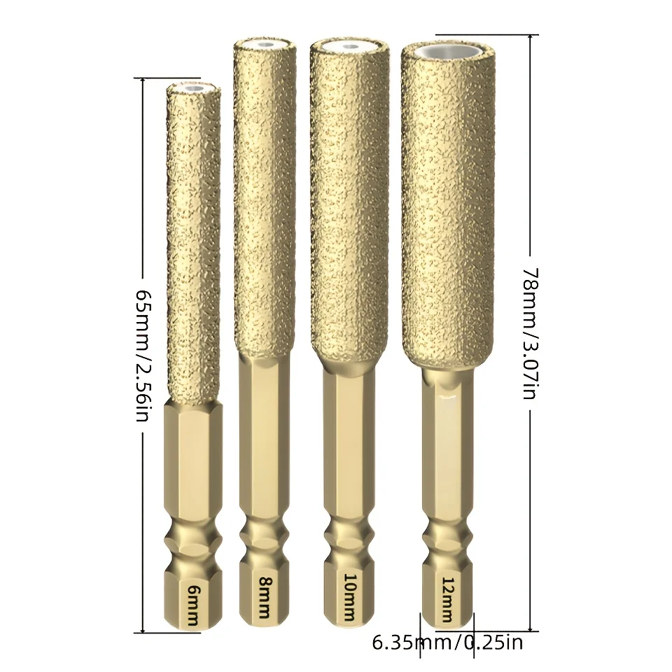 Tile Brazing Drill Bits Hole Opener Glass Jade Jewelry Drilling Drill Bit Reaming Grinding Trimming Edge Dry Drilling Tool
