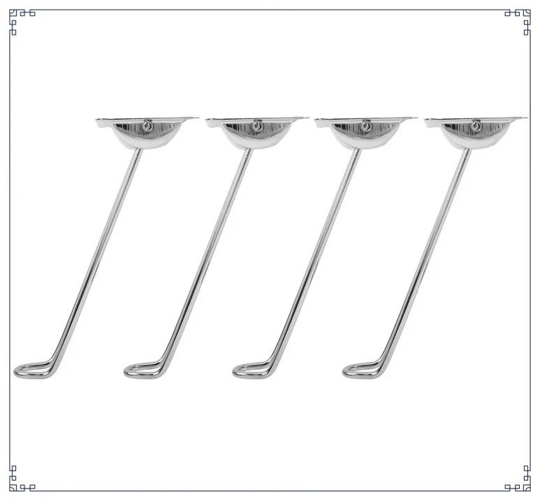 

4pcs Metal Folding Table Legs Thicken Base Anti-Corrosion Wear-Resistant Glossy Adjustable Computer Desk Furniture Legs Silver