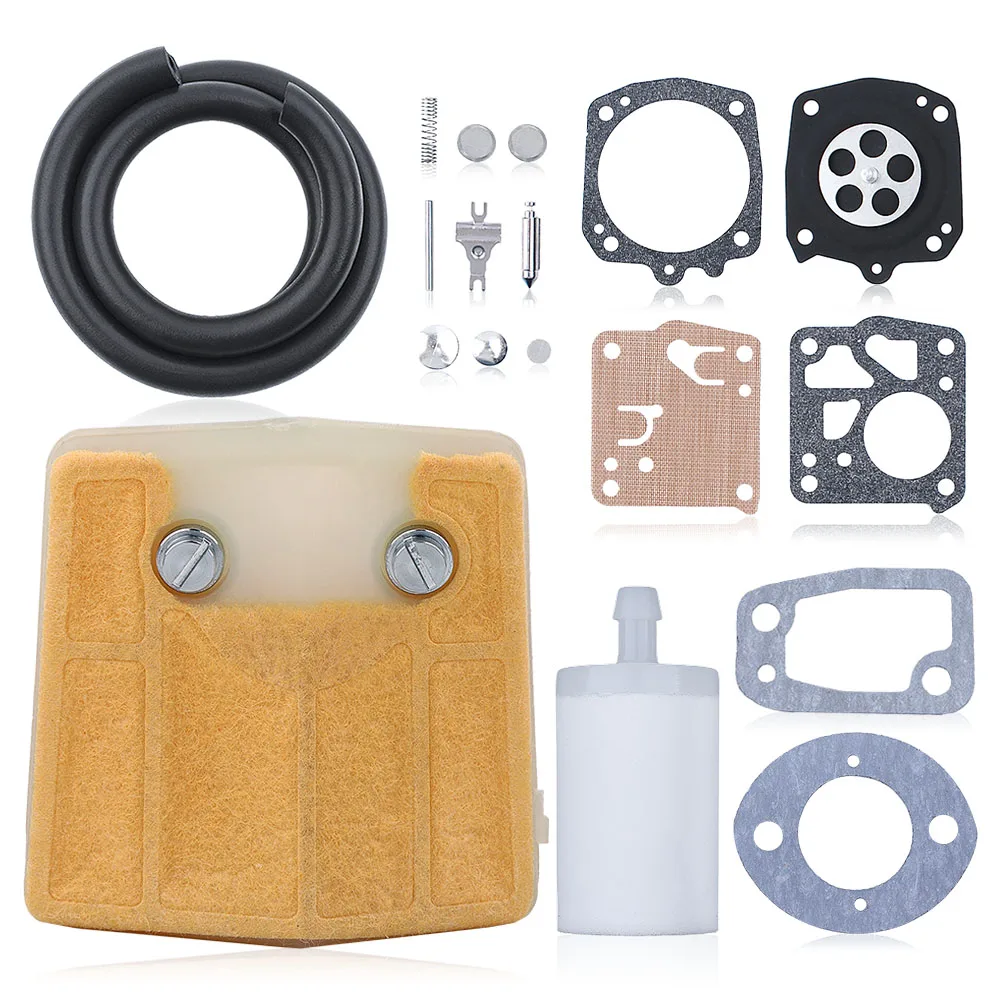 Kit de reparación de carburador de filtro de combustible y aire para motosierra, diafragma para Husqvarna 61, 266, 281, 288, 288XP, Tillotson, RK-23HS, RK-23-HS, RK23HS
