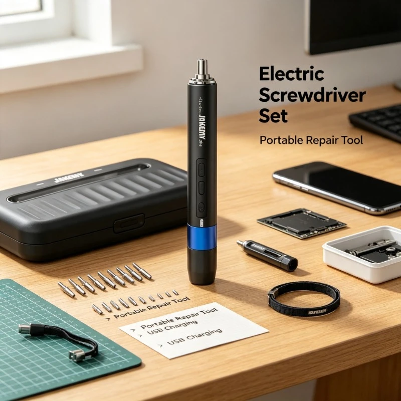 JAKEMY Wirelesss Electric Screwdriver Set with LED Light Rechargeable Cellphone Camera Disassembly Screw Driver Kit view 5
