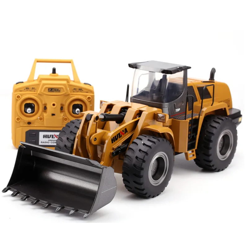 Huina 1583 Excavator Bulldozer Loading Car 1:14 10ch Loader Model Engineering Car Rc Metal Emulational Excavator For Boys Toys