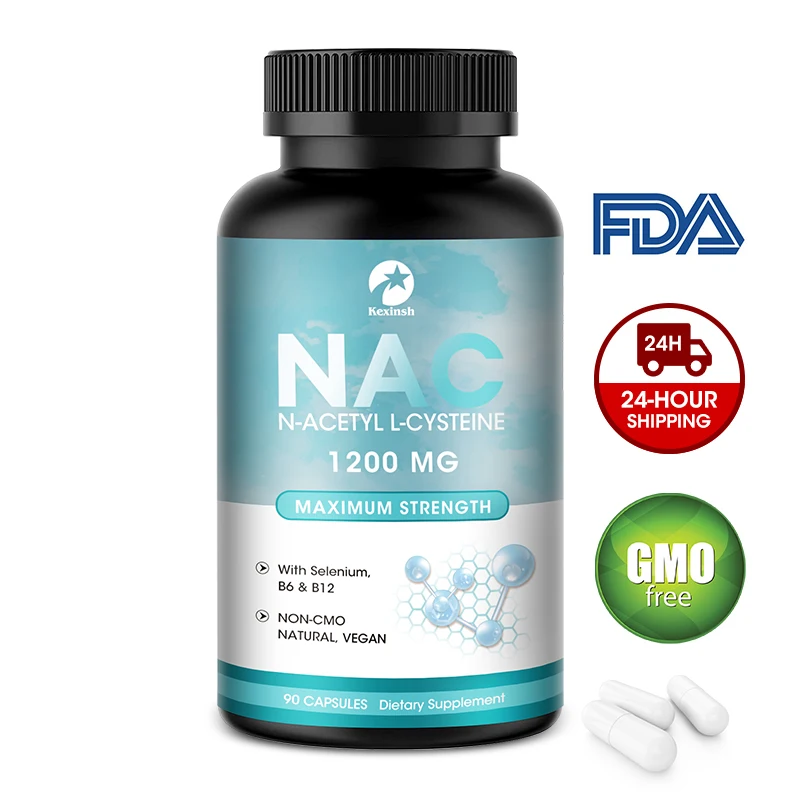 

Kexinsh NAC Supplement N-Acetyl Cysteine Capsules 1200mg Maximum Strength L-Glutathione Potent Antioxidant Support Skin Health