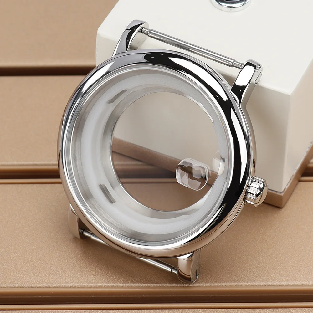 

44mm NH35 Watch Case Steel Polished Accessories For NH34 NH35 NH36 NH38 4R36 Movement 34.5mm Dial Men's Replacement Repair Parts