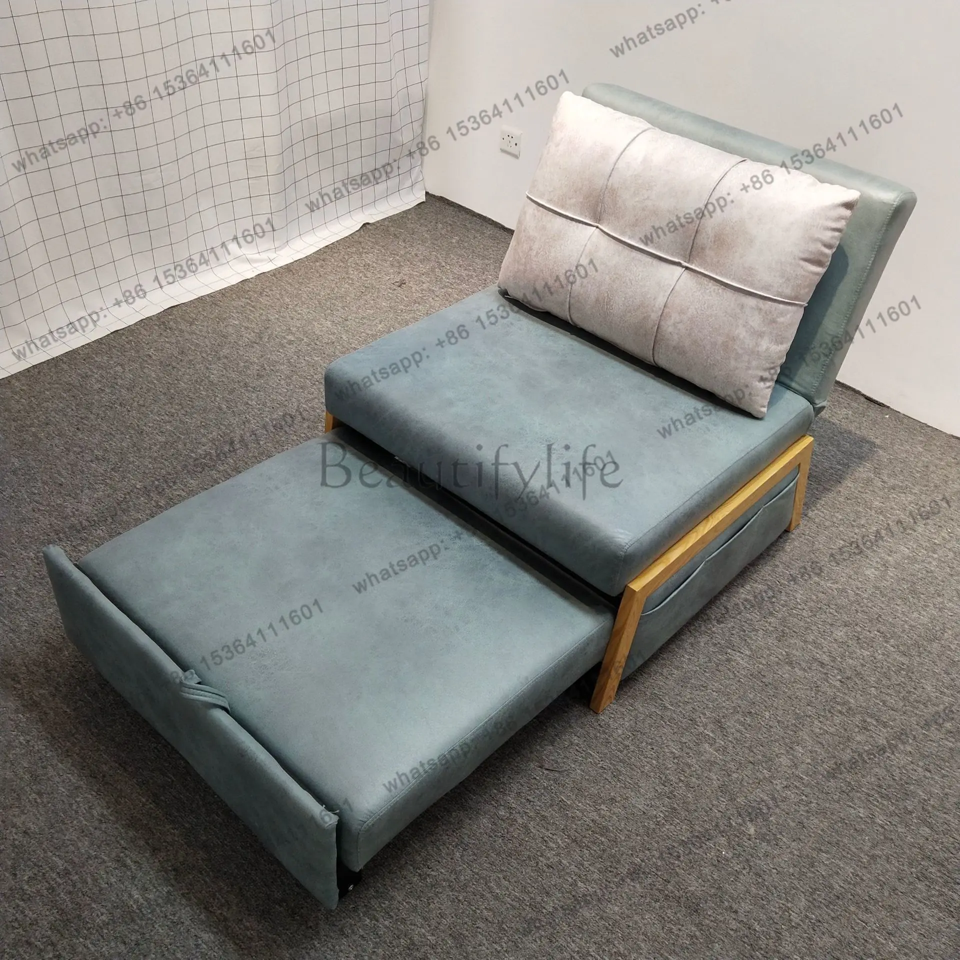 Sofa bed small apartment foldable living room single multi-functional dual-use