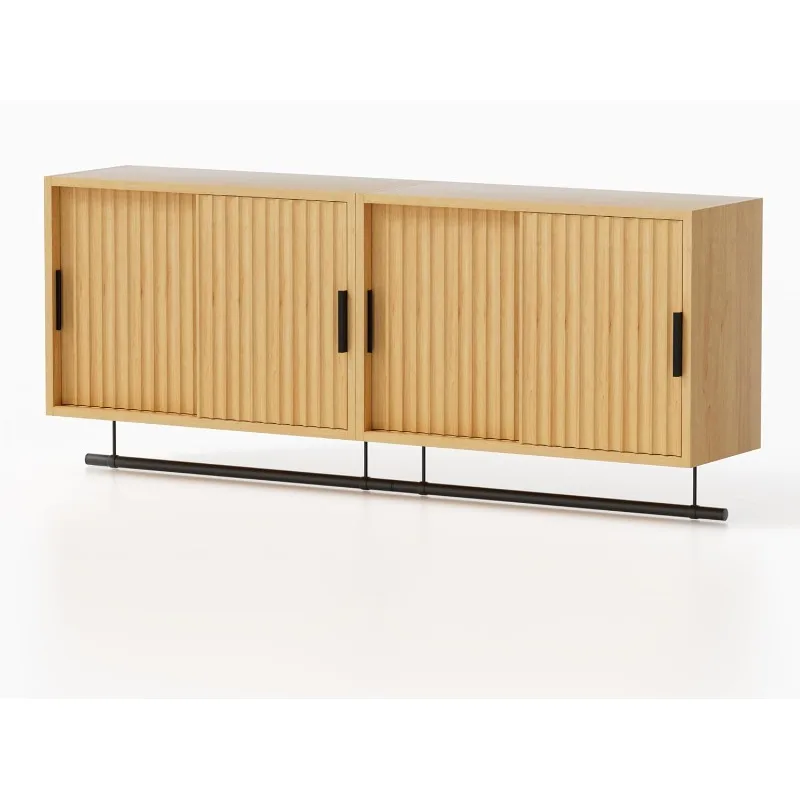 

Набор рифленых настенных шкафов для ванной комнаты из 2 шт., деревянный плавающий шкаф для хранения лекарств с раздвижными дверцами, регулируемой полкой и полотенцами