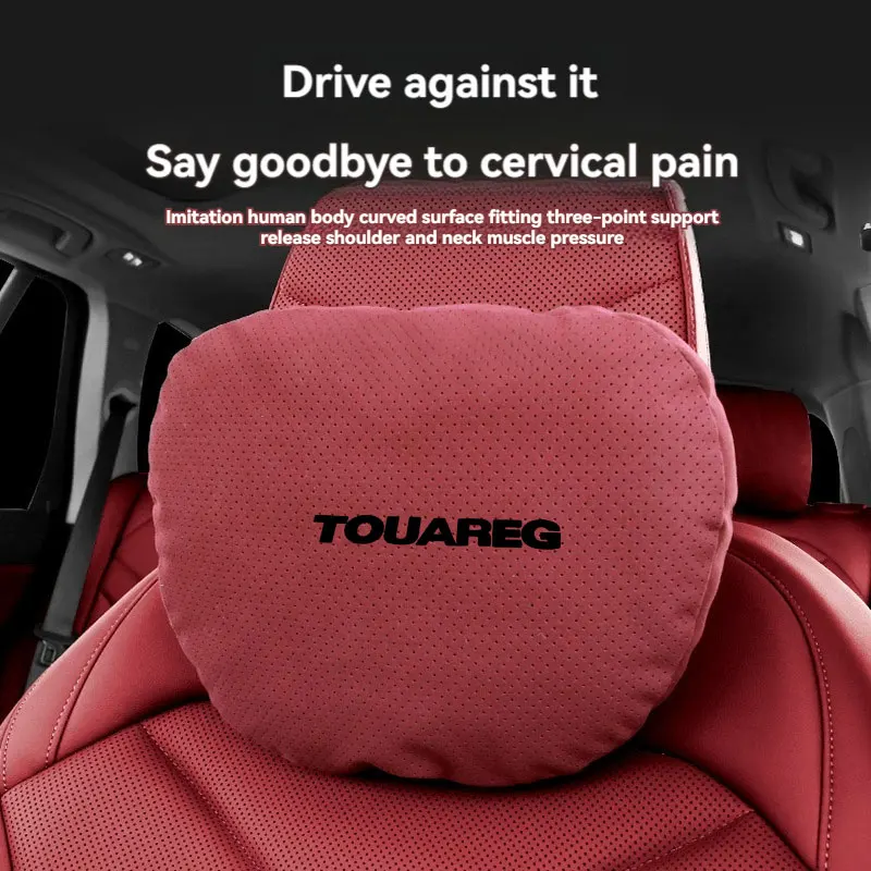 

Adjustable Car S Level Neck Pillow Seat Headrest Lumbar Support Pillow Spine Protect with logo For VW Volkswagen Touareg Car